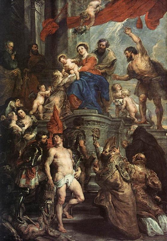 RUBENS, Pieter Pauwel Madonna Enthroned with Child and Saints Sweden oil painting art